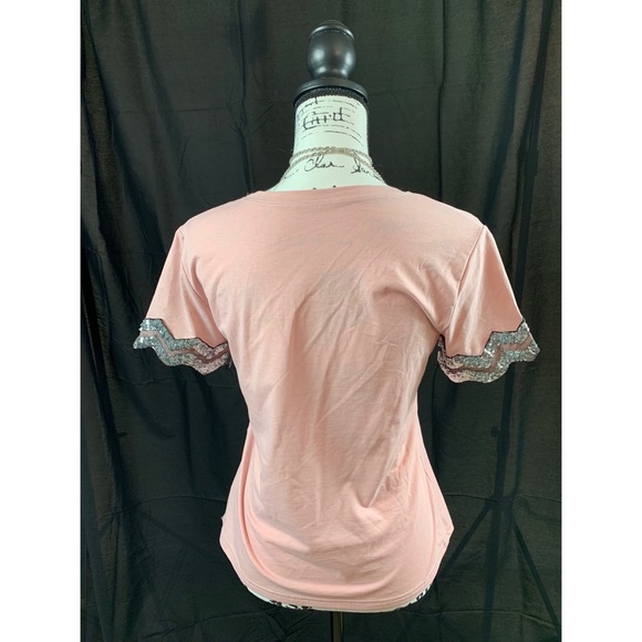 Pink Sequin  Eye Design Shirt - Picture 3 of 5